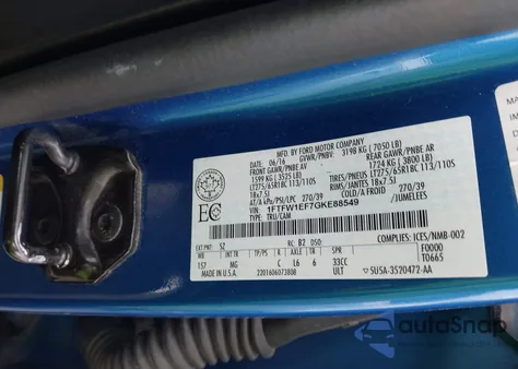 2016 Ford F-150 Xlt z USA, uszkodzony, nr VIN 1FTFW1EF7GKE88549